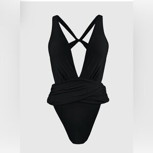 NWOT Cupshe Black One-Piece Swimsuit with Cross Back